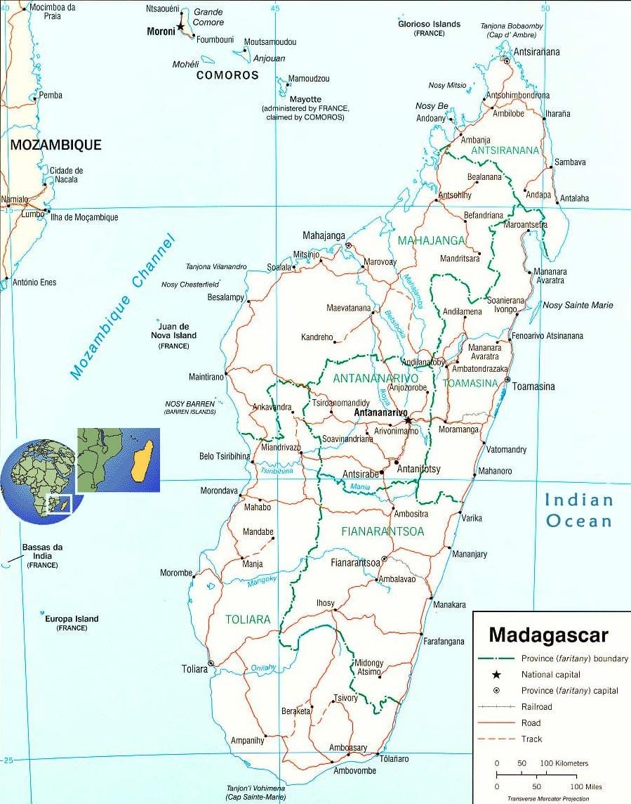 ಮ್ಯಾಪ್ ಆಫ್ ಮಡಗಾಸ್ಕರ್ ನದಿ