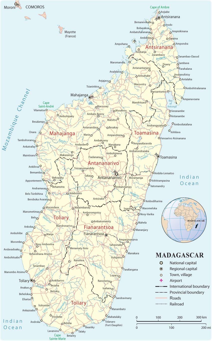 ಮ್ಯಾಪ್ ಆಫ್ ಮಡಗಾಸ್ಕರ್ ವಿಮಾನ