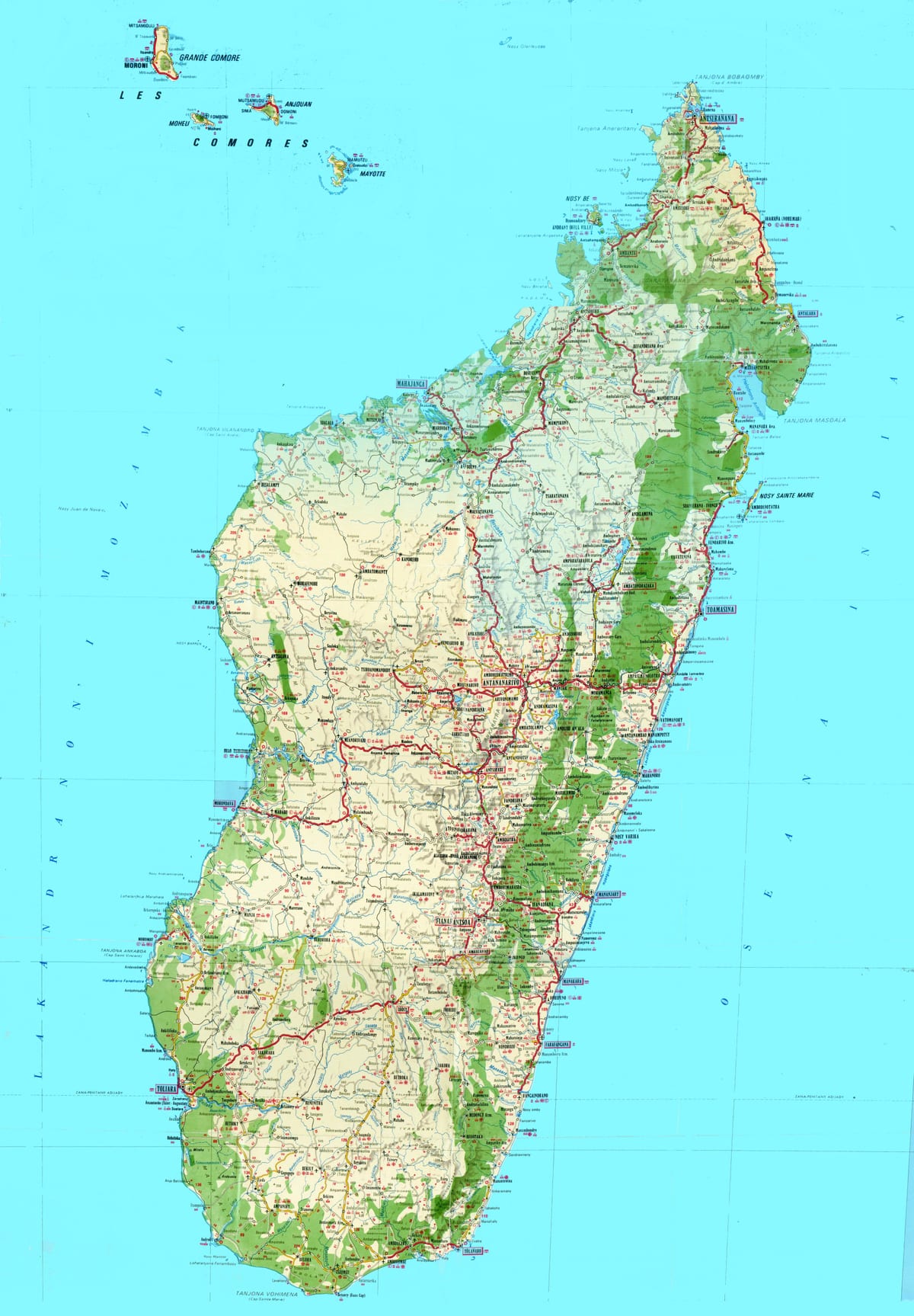 ಮ್ಯಾಪ್ ಆಫ್ ಮಡಗಾಸ್ಕರ್ ಸ್ಥಳಾಕೃತಿಯ