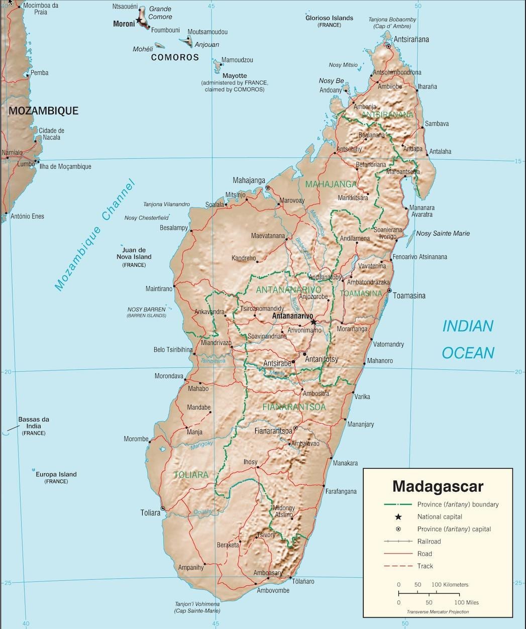 ಮಡಗಾಸ್ಕರ್ ದೇಶದ ನಕ್ಷೆ